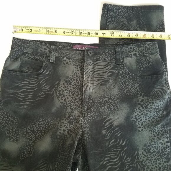 Gloria Vanderbilt Amanda Jeans Black Animal Print SIZE 16 Stretch 35x29 Grey - Picture 5 of 16